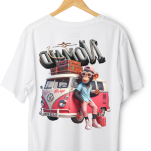 camiseta unisex blanca camper mono nomada